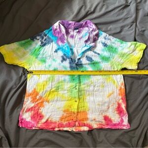 Crinkle Gauze Button Up Hand Dyed Shirt